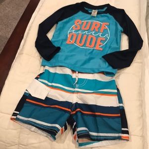 Swim trunk and rash guard set! 🌞☀️